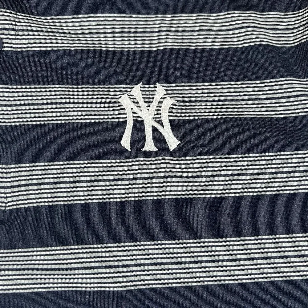 New York Yankees True Fan Genuine Merchandise Striped Polo Shirt Men's Large